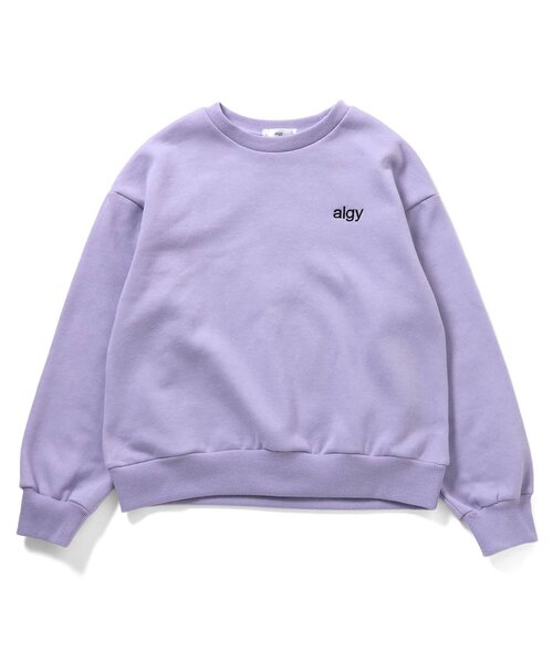 algy（アルジー）の「裏起毛バックワッペントレーナー（スウェット・キッズ・チャコール/ラベンダー/オフホワイト・XX-SMALL/X-SMALL/SMALL/MEDIUM）」の4枚目の写真