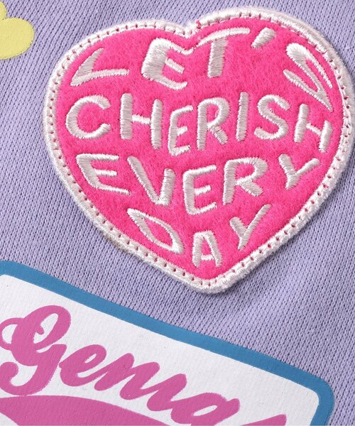 algy（アルジー）の「裏起毛バックワッペントレーナー（スウェット・キッズ・チャコール/ラベンダー/オフホワイト・XX-SMALL/X-SMALL/SMALL/MEDIUM）」の8枚目の写真