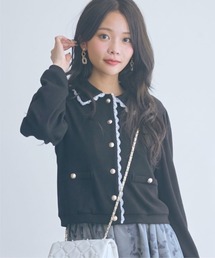 <大きいサイズ>金ボタンショート丈カーディガン marun