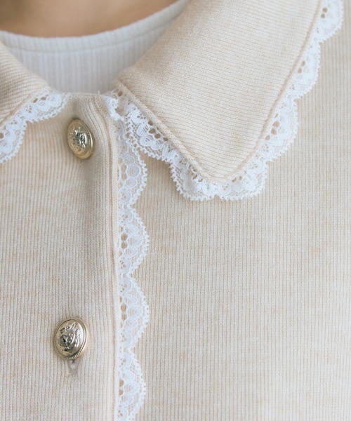 marun（マルン）の「＜大きいサイズ＞金ボタンショート丈カーディガン marun（カーディガン/ボレロ・レディース・ブラック/グレー/ベージュ・L/LL/3L/4L/5L）」の12枚目の写真