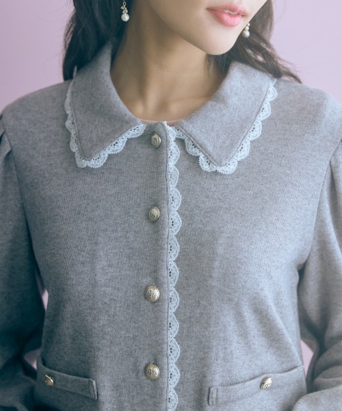 marun（マルン）の「＜大きいサイズ＞金ボタンショート丈カーディガン marun（カーディガン/ボレロ・レディース・ブラック/グレー/ベージュ・L/LL/3L/4L/5L）」の14枚目の写真