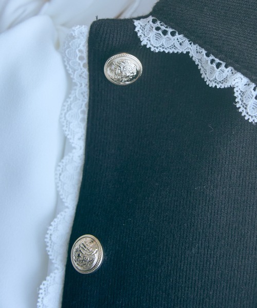 marun（マルン）の「＜大きいサイズ＞金ボタンショート丈カーディガン marun（カーディガン/ボレロ・レディース・ブラック/グレー/ベージュ・L/LL/3L/4L/5L）」の21枚目の写真