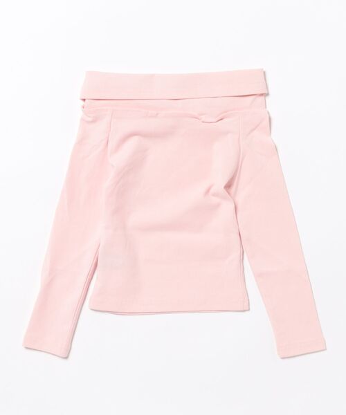 URBAN CHERRY(アーバンチェリー)の「フロントリボンデザインスクエアネックトップス(Tシャツ/カットソー・キッズ・ピンク・110cm/120cm/130cm/140cm)」の3枚目の写真