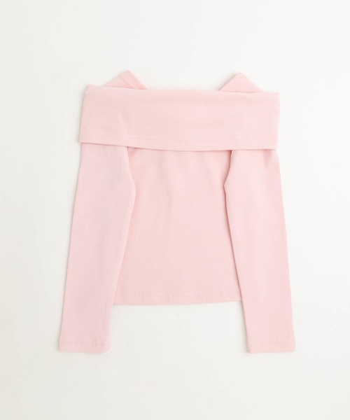 URBAN CHERRY(アーバンチェリー)の「フロントリボンデザインスクエアネックトップス(Tシャツ/カットソー・キッズ・ピンク・110cm/120cm/130cm/140cm)」の4枚目の写真