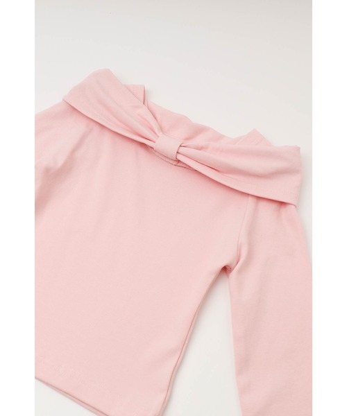 URBAN CHERRY(アーバンチェリー)の「フロントリボンデザインスクエアネックトップス(Tシャツ/カットソー・キッズ・ピンク・110cm/120cm/130cm/140cm)」の6枚目の写真