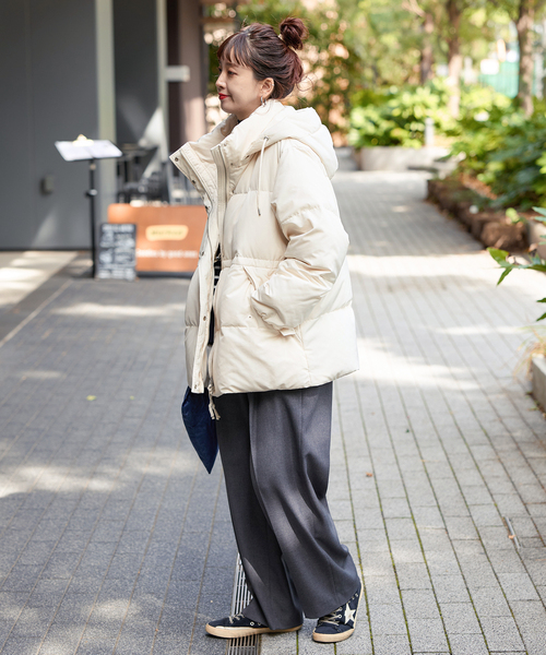 セール】撥水 / 撥油 / フラッフィーフーディミトンダウン（ブルゾン