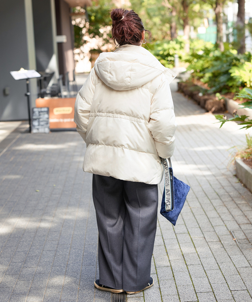 セール】撥水 / 撥油 / フラッフィーフーディミトンダウン（ブルゾン