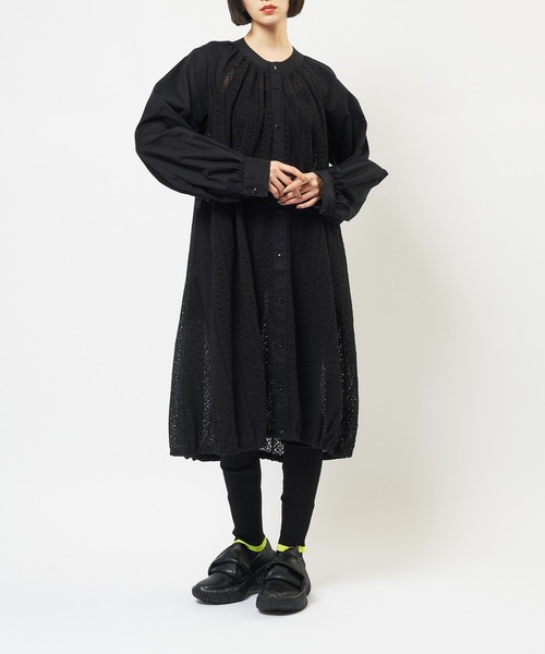 gomme（ゴム）の「レースバルーンロングシャツ（シャツ/ブラウス・レディース・ブラック・MEDIUM）」の13枚目の写真