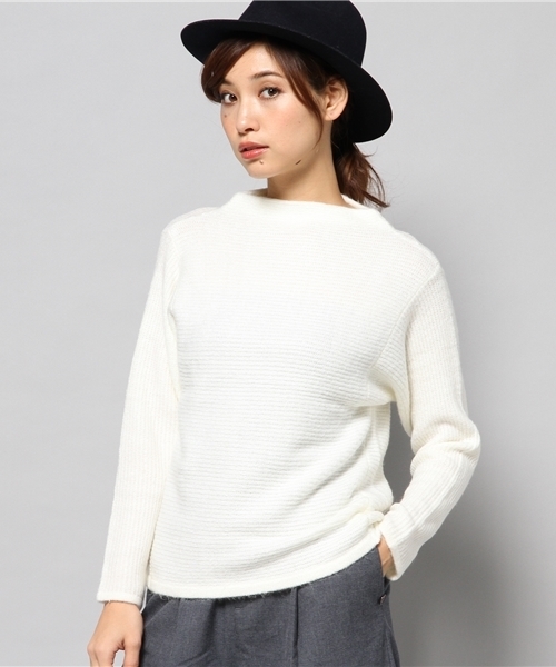 AZUL by moussy（アズールバイマウジー）の「SFL ボトルネックドルマンPO（ニット/セーター・レディース・トップグレー/ネイビー/オフホワイト・LARGE/X-LARGE/SMALL/MEDIUM）」の2枚目の写真