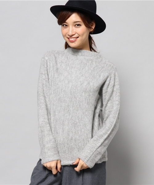 AZUL by moussy（アズールバイマウジー）の「SFL ボトルネックドルマンPO（ニット/セーター・レディース・トップグレー/ネイビー/オフホワイト・LARGE/X-LARGE/SMALL/MEDIUM）」の3枚目の写真