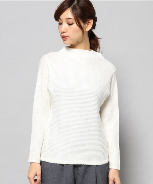 AZUL by moussy（アズールバイマウジー）の「SFL ボトルネックドルマンPO（ニット/セーター・レディース・トップグレー/ネイビー/オフホワイト・LARGE/X-LARGE/SMALL/MEDIUM）」の4枚目の写真