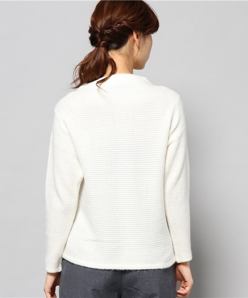 AZUL by moussy（アズールバイマウジー）の「SFL ボトルネックドルマンPO（ニット/セーター・レディース・トップグレー/ネイビー/オフホワイト・LARGE/X-LARGE/SMALL/MEDIUM）」の6枚目の写真