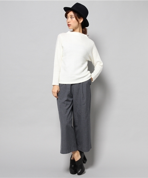 AZUL by moussy（アズールバイマウジー）の「SFL ボトルネックドルマンPO（ニット/セーター・レディース・トップグレー/ネイビー/オフホワイト・LARGE/X-LARGE/SMALL/MEDIUM）」の7枚目の写真