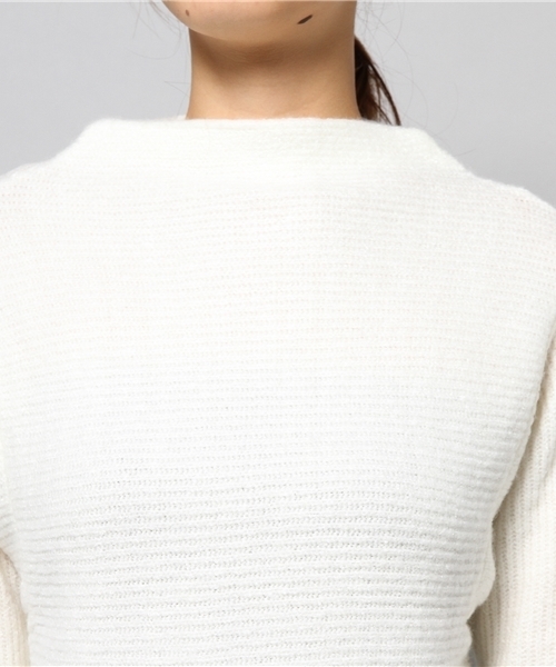AZUL by moussy（アズールバイマウジー）の「SFL ボトルネックドルマンPO（ニット/セーター・レディース・トップグレー/ネイビー/オフホワイト・LARGE/X-LARGE/SMALL/MEDIUM）」の8枚目の写真
