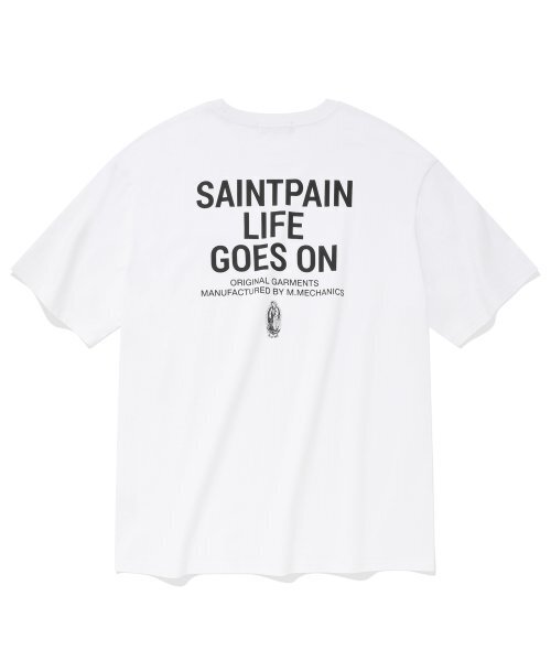 SAINTPAIN(セイントペイン)の「SPライフゴーズオンティーホワイト(Tシャツ/カットソー・レディース・その他・MEDIUM/LARGE)」の1枚目の写真