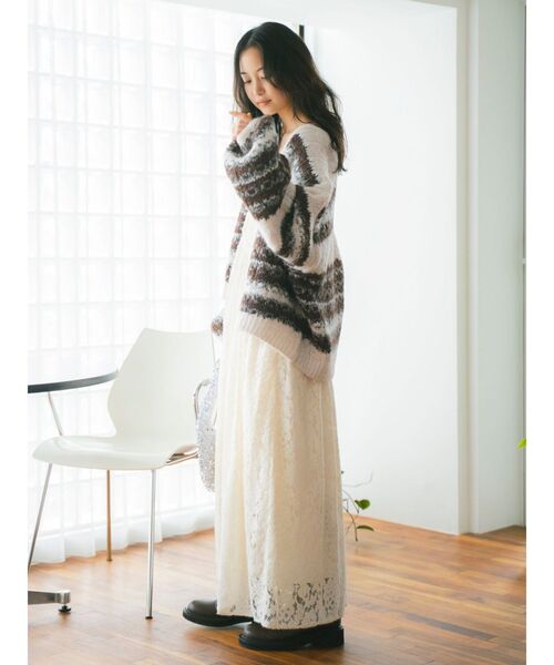 Ungrid（アングリッド）の「バテン起毛レースキャミワンピース（ワンピース・レディース・オフホワイト/ブラック/イエロー・FREE）」の14枚目の写真