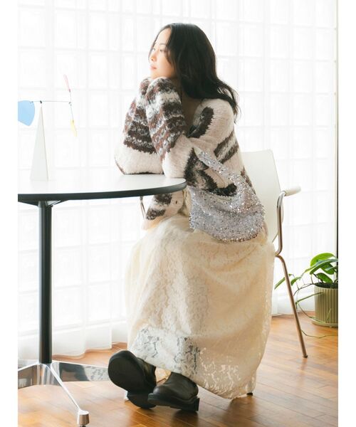 Ungrid（アングリッド）の「バテン起毛レースキャミワンピース（ワンピース・レディース・オフホワイト/ブラック/イエロー・FREE）」の17枚目の写真