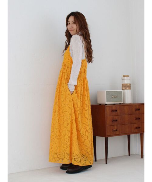 Ungrid（アングリッド）の「バテン起毛レースキャミワンピース（ワンピース・レディース・オフホワイト/ブラック/イエロー・FREE）」の19枚目の写真