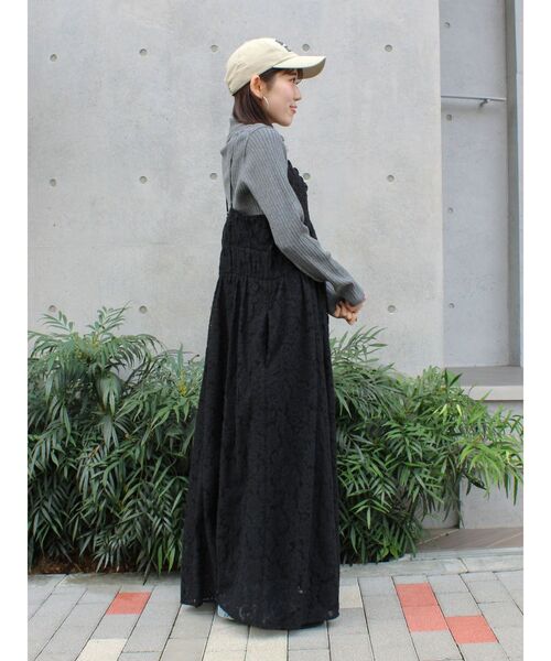 Ungrid（アングリッド）の「バテン起毛レースキャミワンピース（ワンピース・レディース・オフホワイト/ブラック/イエロー・FREE）」の7枚目の写真