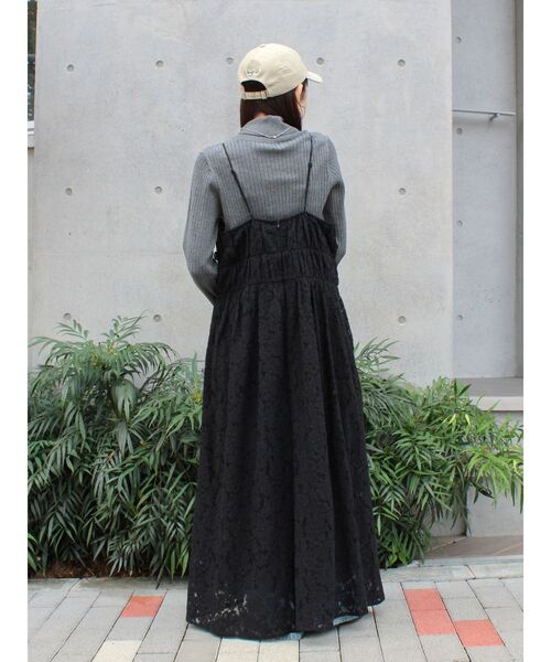 Ungrid（アングリッド）の「バテン起毛レースキャミワンピース（ワンピース・レディース・オフホワイト/ブラック/イエロー・FREE）」の8枚目の写真