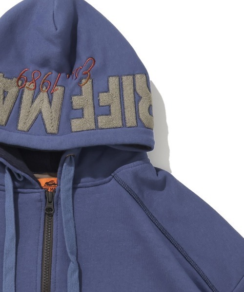 KRIFF MAYER（クリフメイヤー）の「【伸縮性･ストレッチ】のび~る裏毛フード刺繍パーカー（パーカー・メンズ・ブルー/オートミール/チャコール/カラフル・X-LARGE/LARGE/MEDIUM）」の3枚目の写真