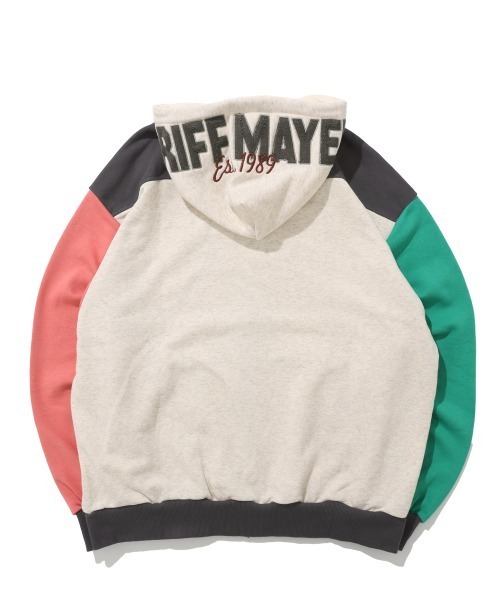 KRIFF MAYER（クリフメイヤー）の「【伸縮性･ストレッチ】のび~る裏毛フード刺繍パーカー（パーカー・メンズ・ブルー/オートミール/チャコール/カラフル・X-LARGE/LARGE/MEDIUM）」の16枚目の写真