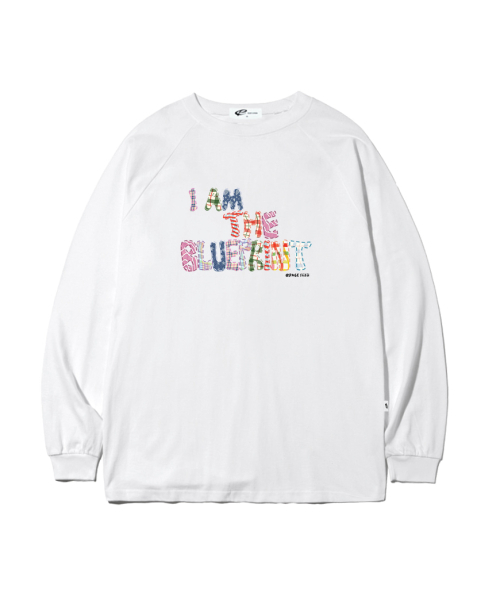 PAGESIISII（ページシシ）の「アイアムパッチプリントオーバーサイズロングスリーブ[3カラー]（Tシャツ/カットソー・レディース・ホワイト/ネイビー/ブラウン・MEDIUM/LARGE）」の4枚目の写真