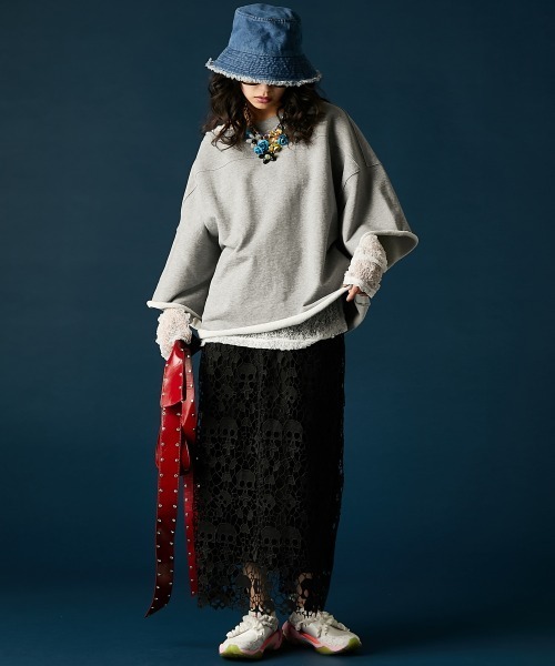 GEVS.(ジェイヴィス)の「モチーフレースタイトスカート<大きいサイズ有>GEVS.(スカート・レディース・ブラック/ブルー・5L/4L/3L/LL/L/M)」の19枚目の写真