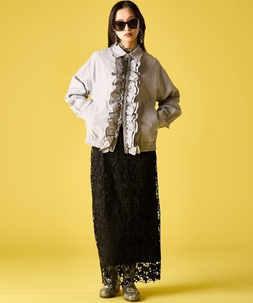 GEVS.(ジェイヴィス)の「モチーフレースタイトスカート<大きいサイズ有>GEVS.(スカート・レディース・ブラック/ブルー・5L/4L/3L/LL/L/M)」の16枚目の写真