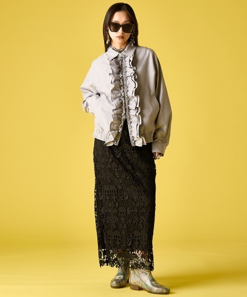 GEVS.(ジェイヴィス)の「モチーフレースタイトスカート<大きいサイズ有>GEVS.(スカート・レディース・ブラック/ブルー・5L/4L/3L/LL/L/M)」の12枚目の写真