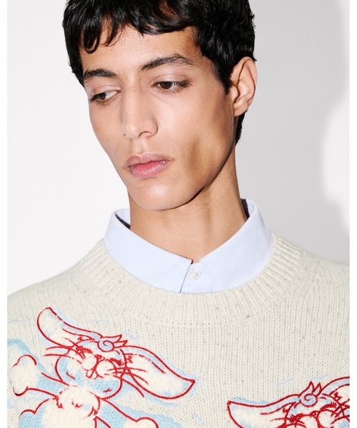 KENZO(ケンゾー)の「'KENZO Winter Holidays' エンブロイダリー ジャンパー イン ウール(その他トップス・メンズ・ホワイト系その他・MEDIUM/SMALL/LARGE)」の5枚目の写真