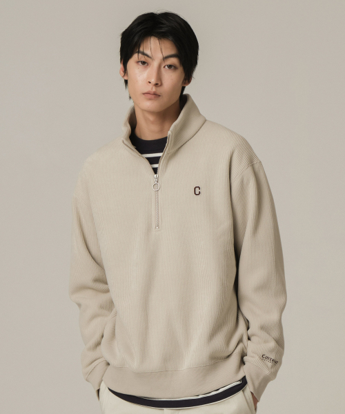 COVERNAT(カバーナット)の「スモールCロゴコーデュロイハーフジップベージュ(Tシャツ/カットソー・レディース・その他・SMALL/X-SMALL/MEDIUM/X-LARGE)」の1枚目の写真