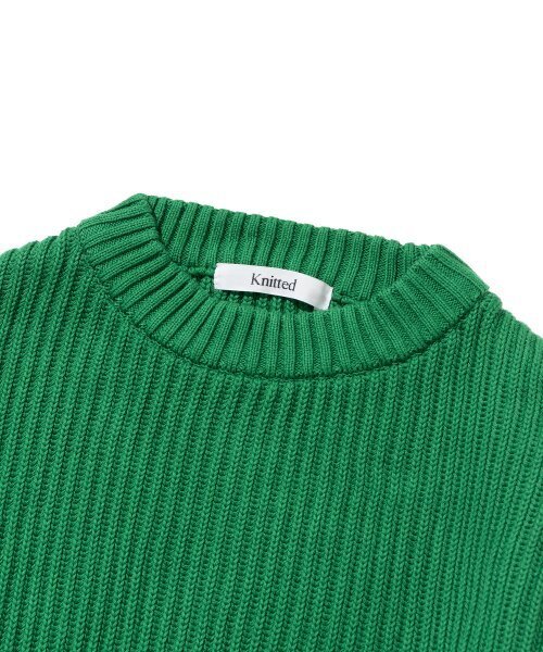 KNITTED(ニッティド)の「コットンミニマルラウンドニットGREEN(ニット/セーター・レディース・その他・LARGE/MEDIUM/X-LARGE)」の2枚目の写真