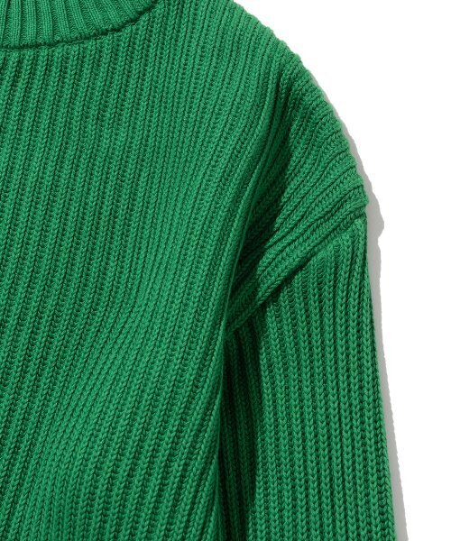 KNITTED(ニッティド)の「コットンミニマルラウンドニットGREEN(ニット/セーター・レディース・その他・LARGE/MEDIUM/X-LARGE)」の3枚目の写真