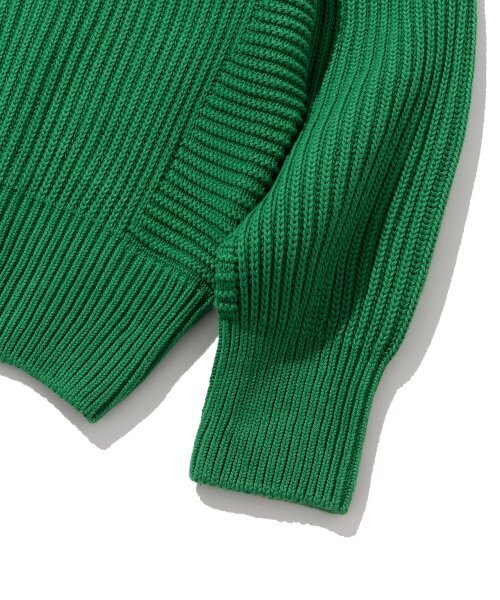 KNITTED(ニッティド)の「コットンミニマルラウンドニットGREEN(ニット/セーター・レディース・その他・LARGE/MEDIUM/X-LARGE)」の4枚目の写真