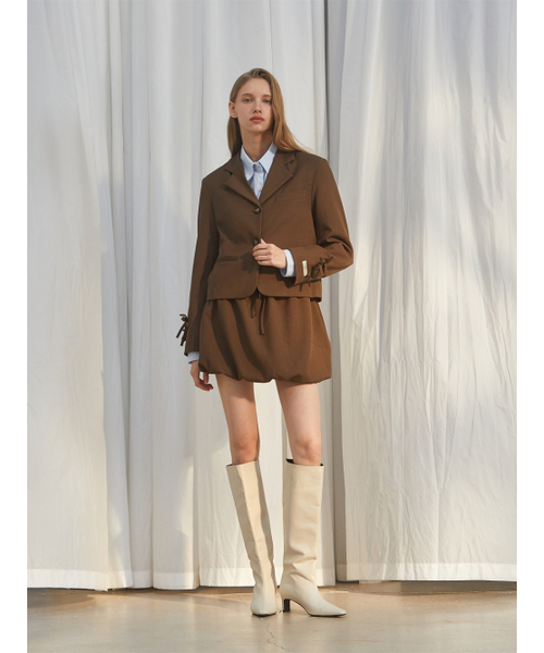ANOETIC(アノエティック)の「SHIRRED BALLOON SKIRT_BROWN(スカート・レディース・ブラウン・FREE)」の1枚目の写真