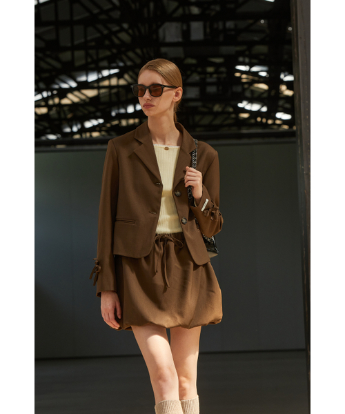 ANOETIC(アノエティック)の「SHIRRED BALLOON SKIRT_BROWN(スカート・レディース・ブラウン・FREE)」の3枚目の写真