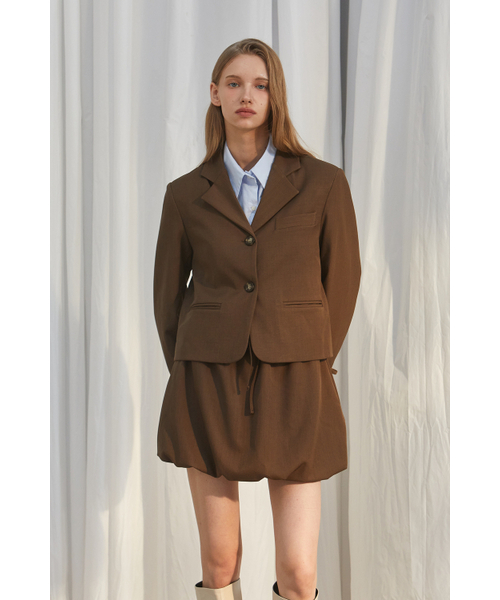 ANOETIC(アノエティック)の「SHIRRED BALLOON SKIRT_BROWN(スカート・レディース・ブラウン・FREE)」の4枚目の写真