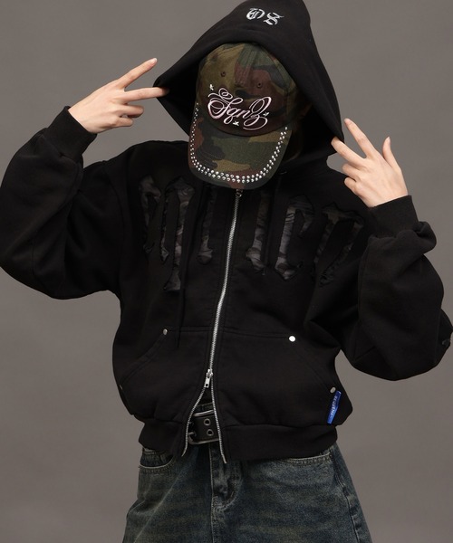 Art re A select(アトリエセレクト)の「【SEQUENZ/シークエンズ】SEE-THROUGH LOGO ZIP P/K(パーカー・メンズ・ライトグレー/杢グレー/ブルー/ブラック・S/M/L)」の1枚目の写真