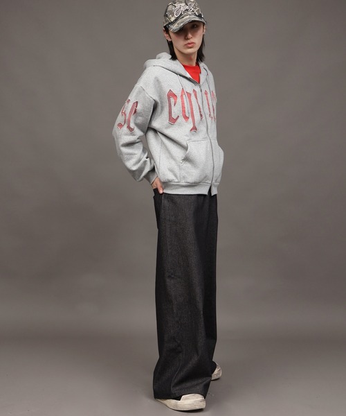 SEQUENZ（シークエンズ）の「【SEQUENZ/シークエンズ】SEE-THROUGH LOGO ZIP P/K（パーカー・メンズ・ライトグレー/杢グレー/ブルー/ブラック・S/M/L）」の22枚目の写真