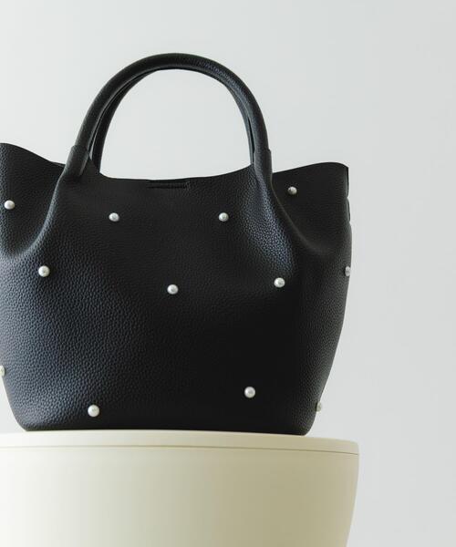 RODE SKO(ロデスコ)の「インバッグ付パールバッグ(ハンドバッグ・レディース・グレー/ブラック・ONE)」の4枚目の写真