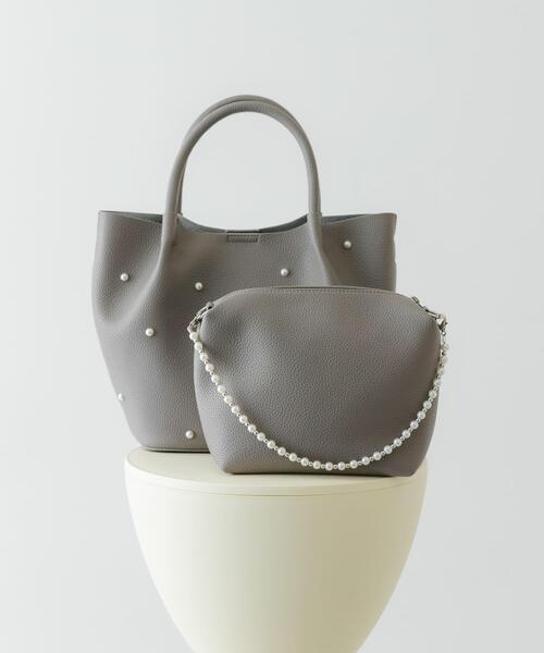 RODE SKO(ロデスコ)の「インバッグ付パールバッグ(ハンドバッグ・レディース・グレー/ブラック・ONE)」の22枚目の写真