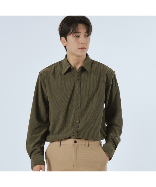 LXT（エルエックスティー）の「コーデュロイストレートシャツ[カーキ]（シャツ/ブラウス・メンズ・その他・95/100/105/110/120/130）」の3枚目の写真