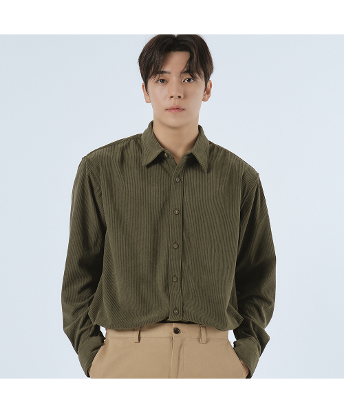 LXT（エルエックスティー）の「コーデュロイストレートシャツ[カーキ]（シャツ/ブラウス・メンズ・その他・95/100/105/110/120/130）」の5枚目の写真