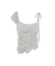 HETIT（ヘティ）の「アンバランスドットシャーリングトップス（ホワイト）（Tシャツ/カットソー）」