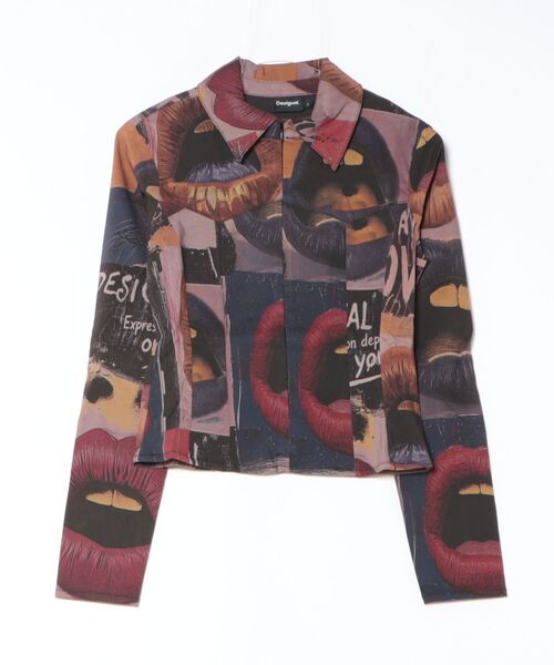 Desigual(デシグアル)の「グラフィティプリントハーフジップシャツ(シャツ/ブラウス・レディース・ブラック・XS/S/M/L/XL)」の3枚目の写真