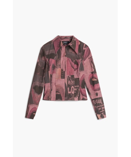 Desigual（デシグアル）の「グラフィティプリントハーフジップシャツ（シャツ/ブラウス・レディース・ブラック・XS/S/M/L/XL）」の7枚目の写真