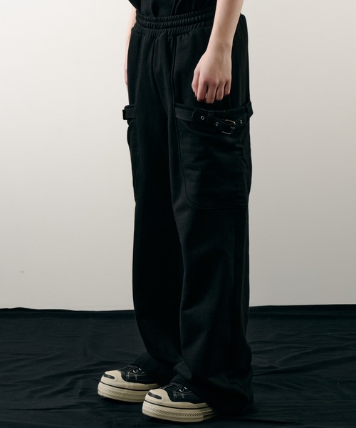 AIVER（アイバー）の「AIVER　ヘビースウェットガーデニングパンツ（スウェットパンツ・メンズ・ブラック/チャコールグレー・LARGE/MEDIUM/SMALL）」の4枚目の写真