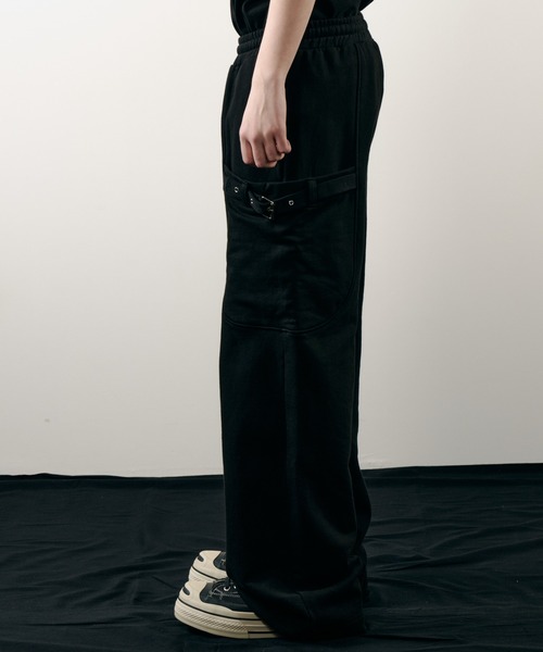 AIVER（アイバー）の「AIVER　ヘビースウェットガーデニングパンツ（スウェットパンツ・メンズ・ブラック/チャコールグレー・LARGE/MEDIUM/SMALL）」の5枚目の写真