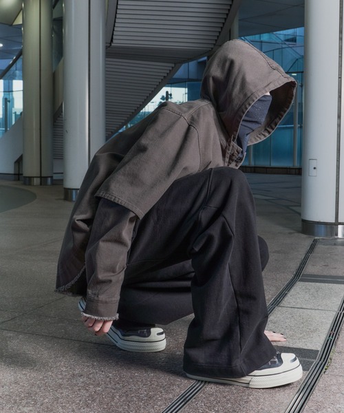 AIVER（アイバー）の「AIVER　ヘビースウェットガーデニングパンツ（スウェットパンツ・メンズ・ブラック/チャコールグレー・LARGE/MEDIUM/SMALL）」の12枚目の写真